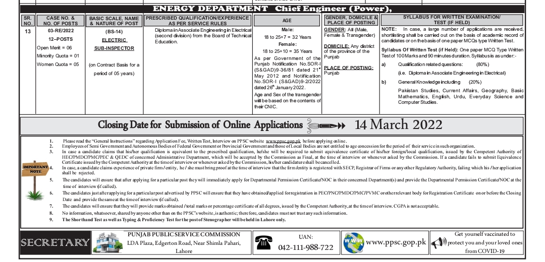 PPSC New Jobs in Energy Department 2022 Apply Online by www.jobshobby.com